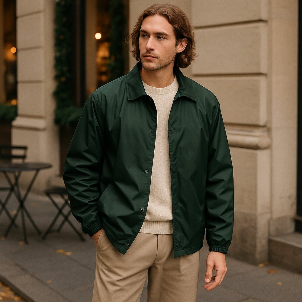 🌲 UltraClub 2XL Nylon Coach Jacket — Deep Forest Green